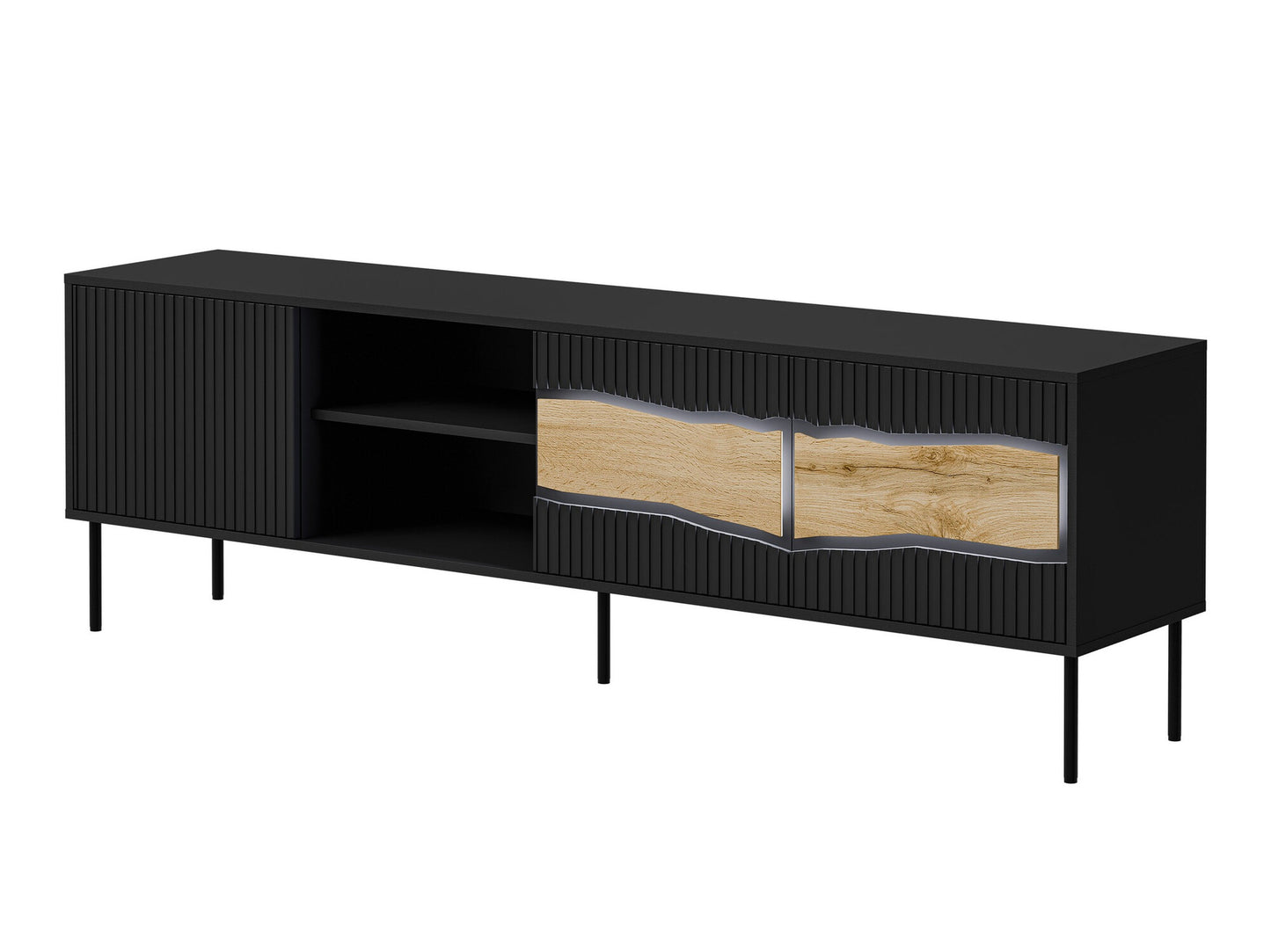 TV staliukas RTV INSERTO 190 3D1W (Juoda + Votan ąžuolas)