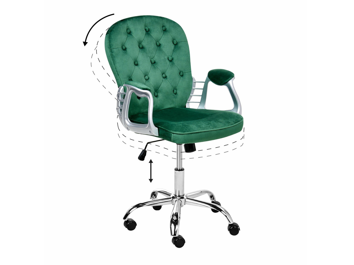 Biuro kėdė Swivel Velvetas Office Kėdė PRINCESS 2 Žalia 609055 (Žalia)