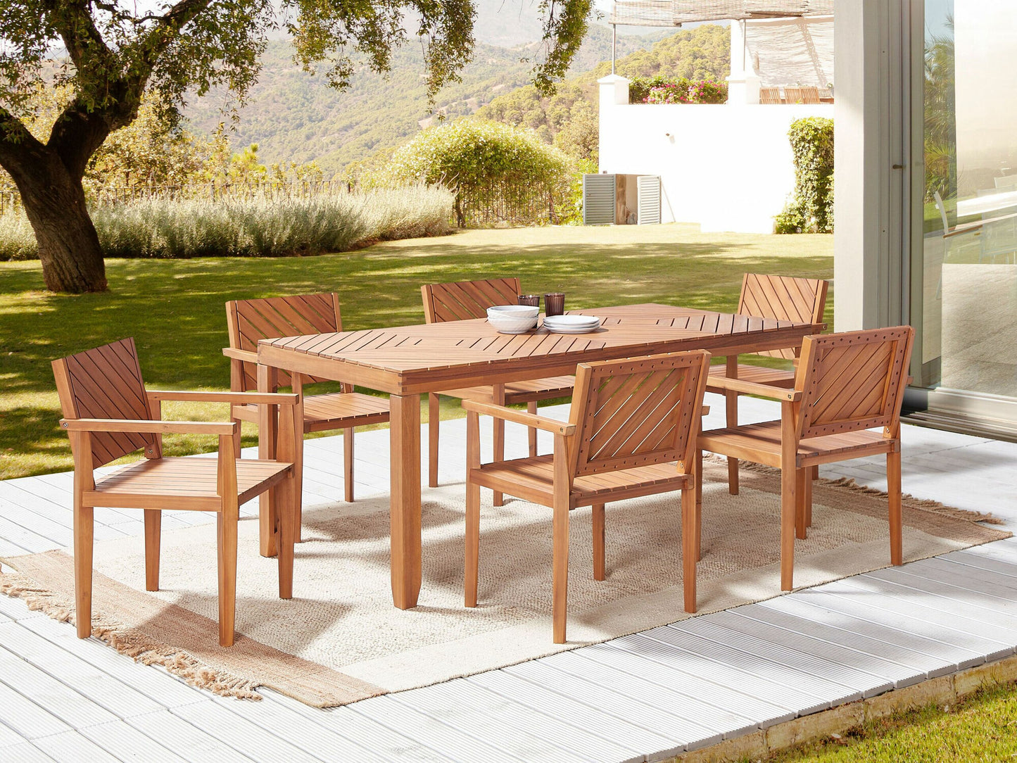 Stalas Garden Dining Stalas BARATTI 90 cm 180 cm Akacija Medis Ruda 399923