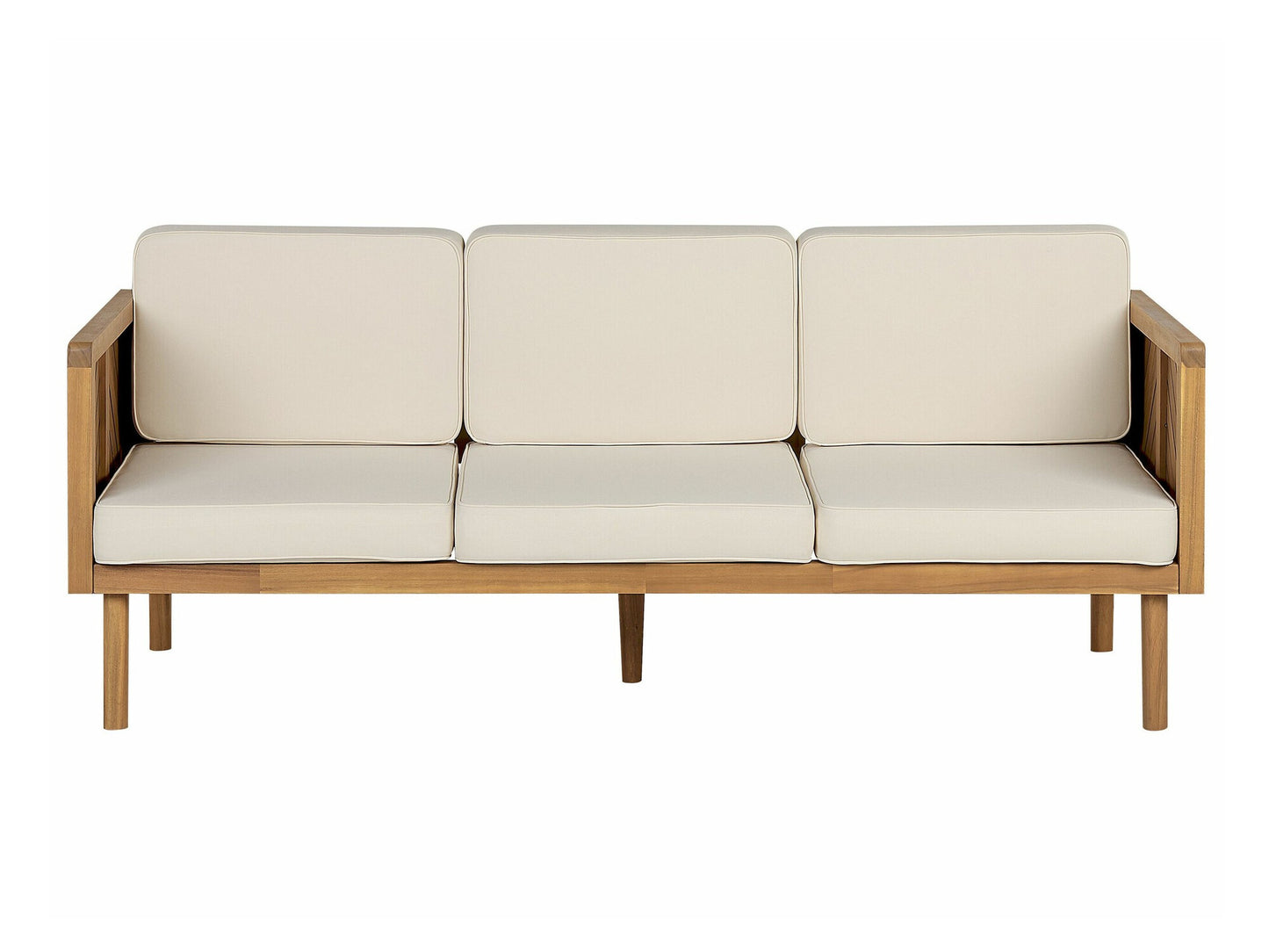 Lauko sofa 3 Seater Akacija Medis Garden Sofa Šviesi BARATTI 332324