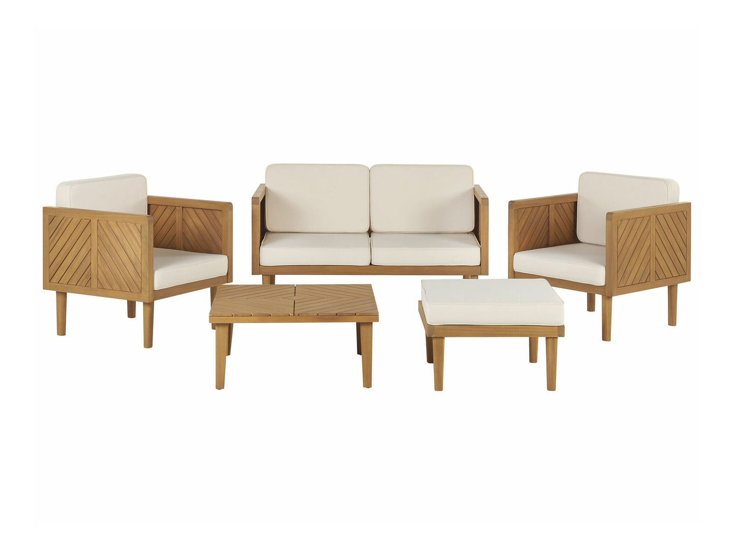 Lauko baldų komplektas Garden Lounge Komplektas with Stalas and Ottoman 4 Seater BARATTI Akacija Medis Ruda 330816