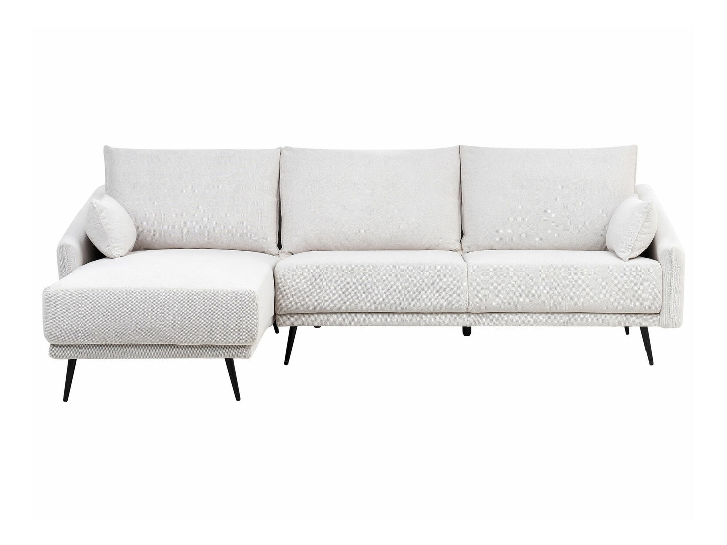 Minkštas kampas Dešininis Hand Velvetas Kampinis Sofa VARDE 597381, Spalva: Balta, LED apšvietimas: Nėra