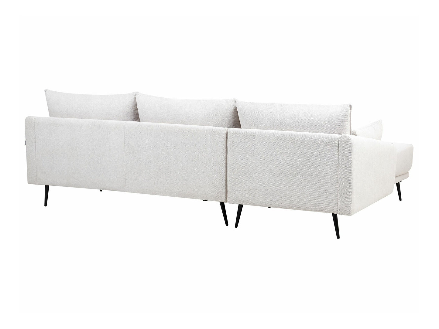 Minkštas kampas Dešininis Hand Velvetas Kampinis Sofa VARDE 597381, Spalva: Balta, LED apšvietimas: Nėra