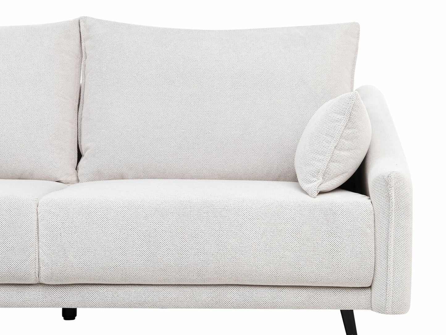Minkštas kampas Dešininis Hand Velvetas Kampinis Sofa VARDE 597381, Spalva: Balta, LED apšvietimas: Nėra