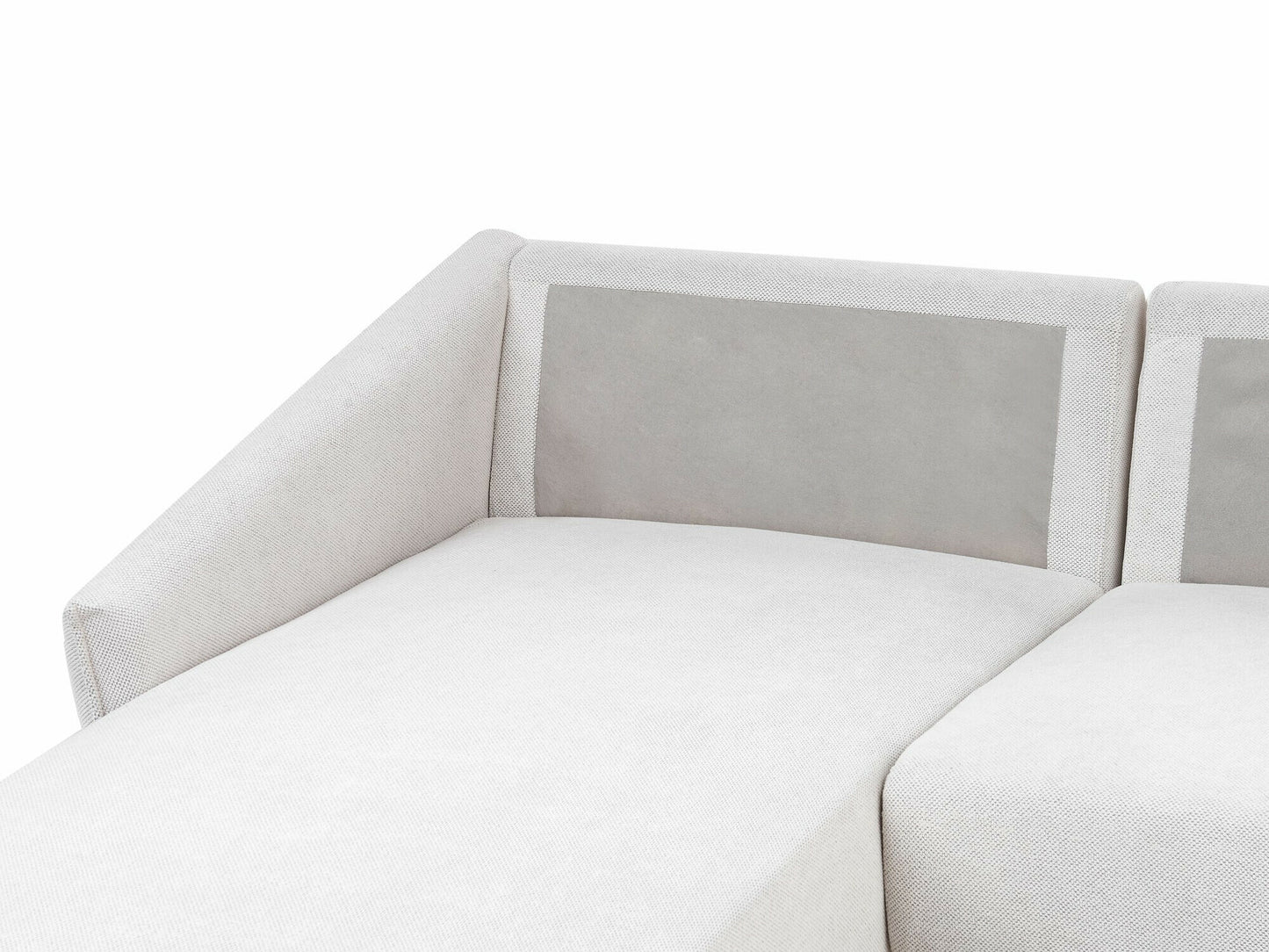 Minkštas kampas Dešininis Hand Velvetas Kampinis Sofa VARDE 597381, Spalva: Balta, LED apšvietimas: Nėra