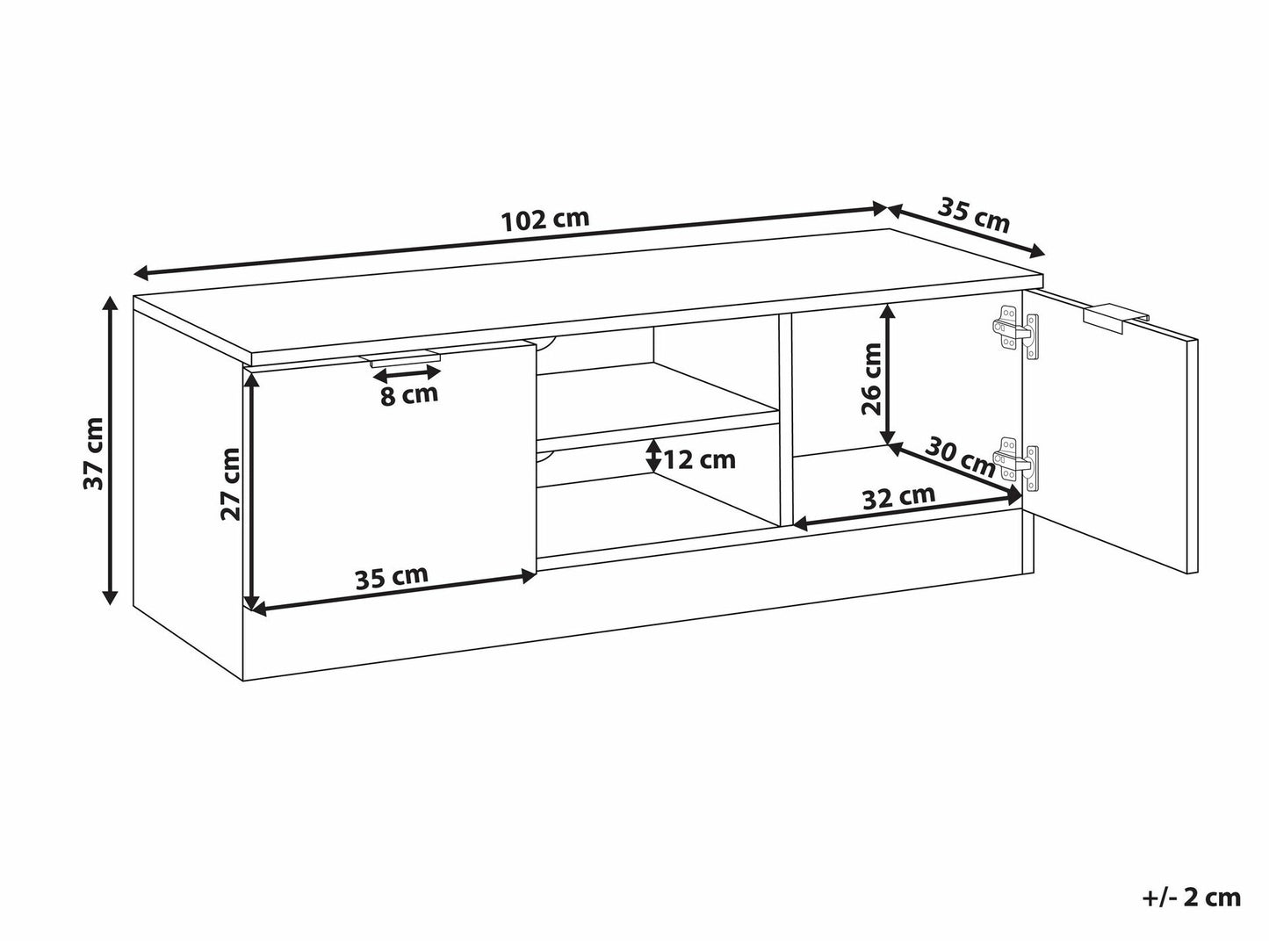 TV staliukas TV Stand WINNIPEG Balta 610878