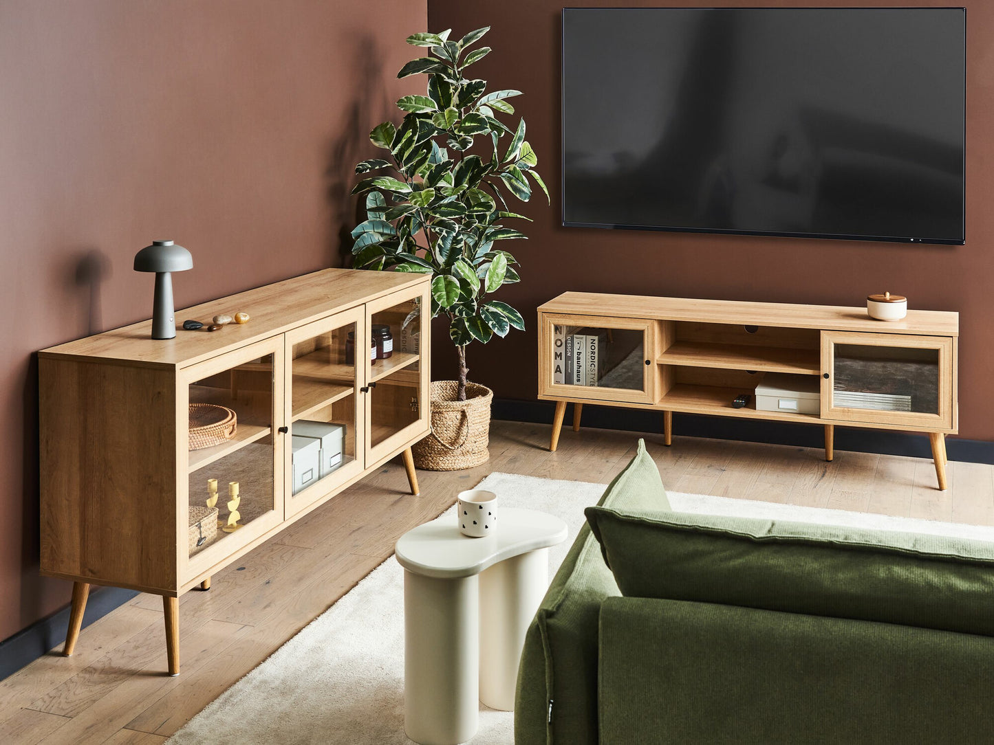 TV staliukas TV Stand ALBANY Šviesi Ruda 594180