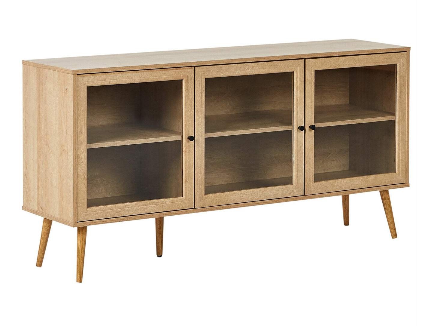 Spintelė Stiklas Display Spintelė ALBANY 150 cm Šviesi Ruda 594333