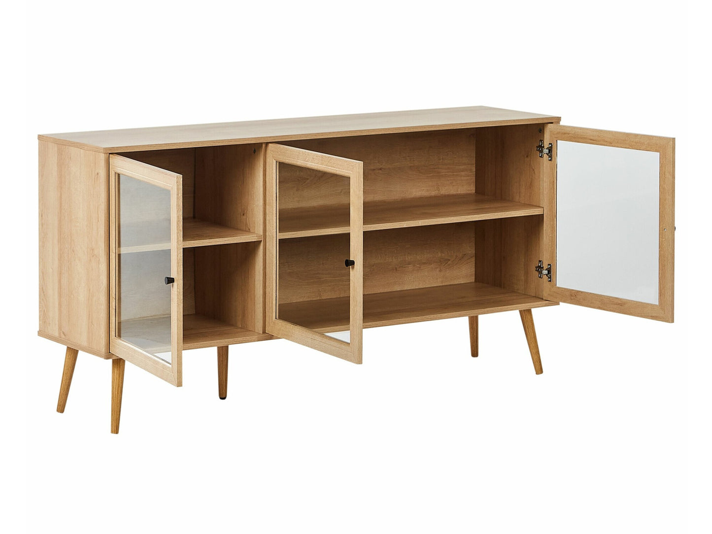 Spintelė Stiklas Display Spintelė ALBANY 150 cm Šviesi Ruda 594333