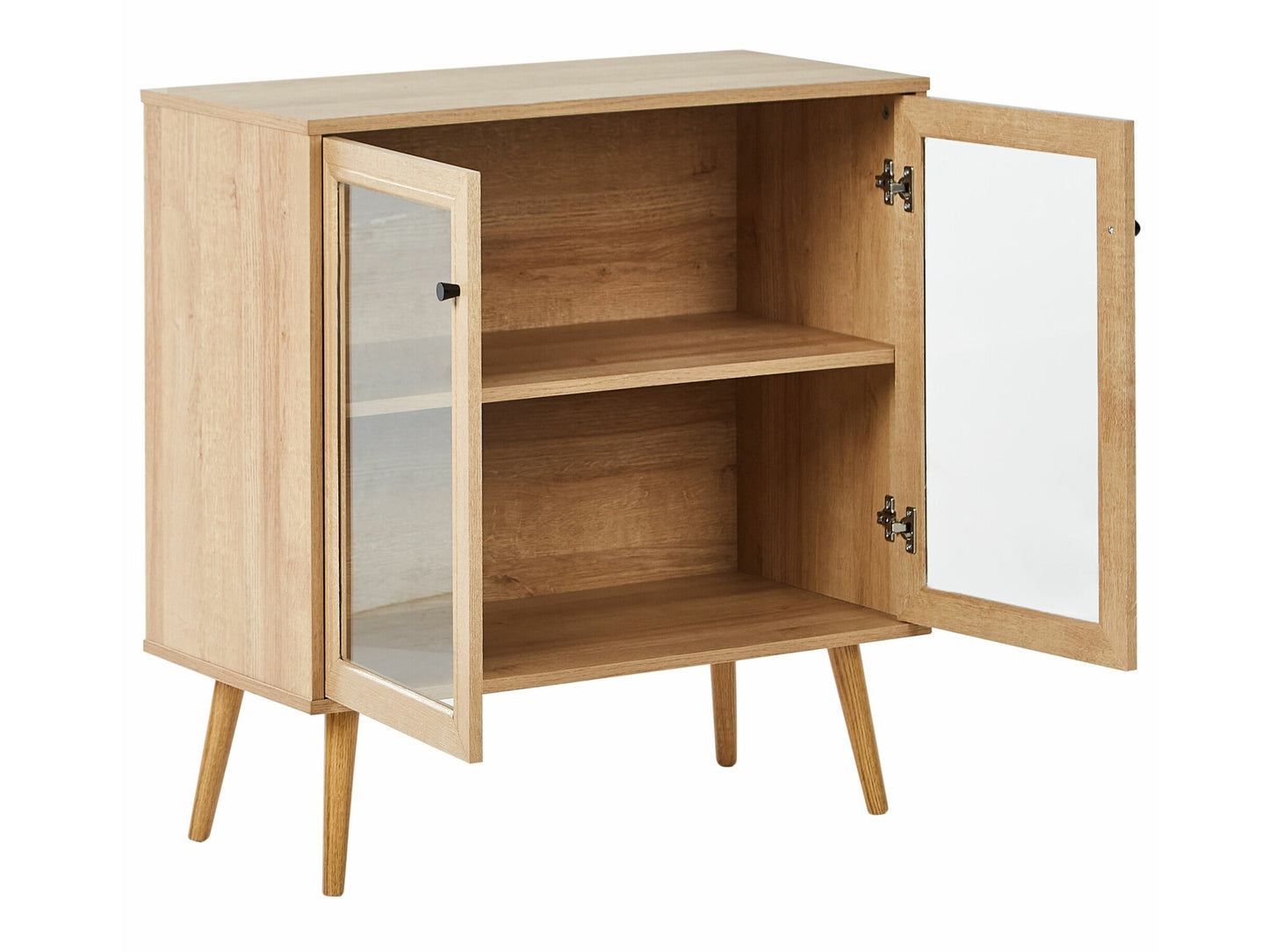 Spintelė Stiklas Display Spintelė ALBANY 80 cm Šviesi Ruda 594295