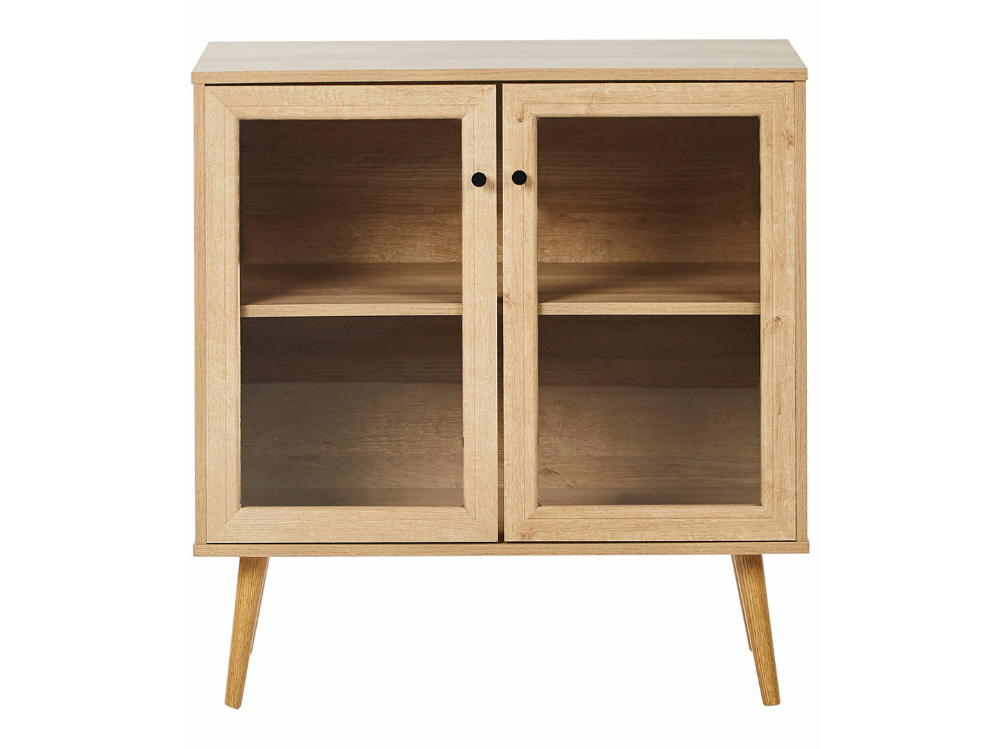 Spintelė Stiklas Display Spintelė ALBANY 80 cm Šviesi Ruda 594295