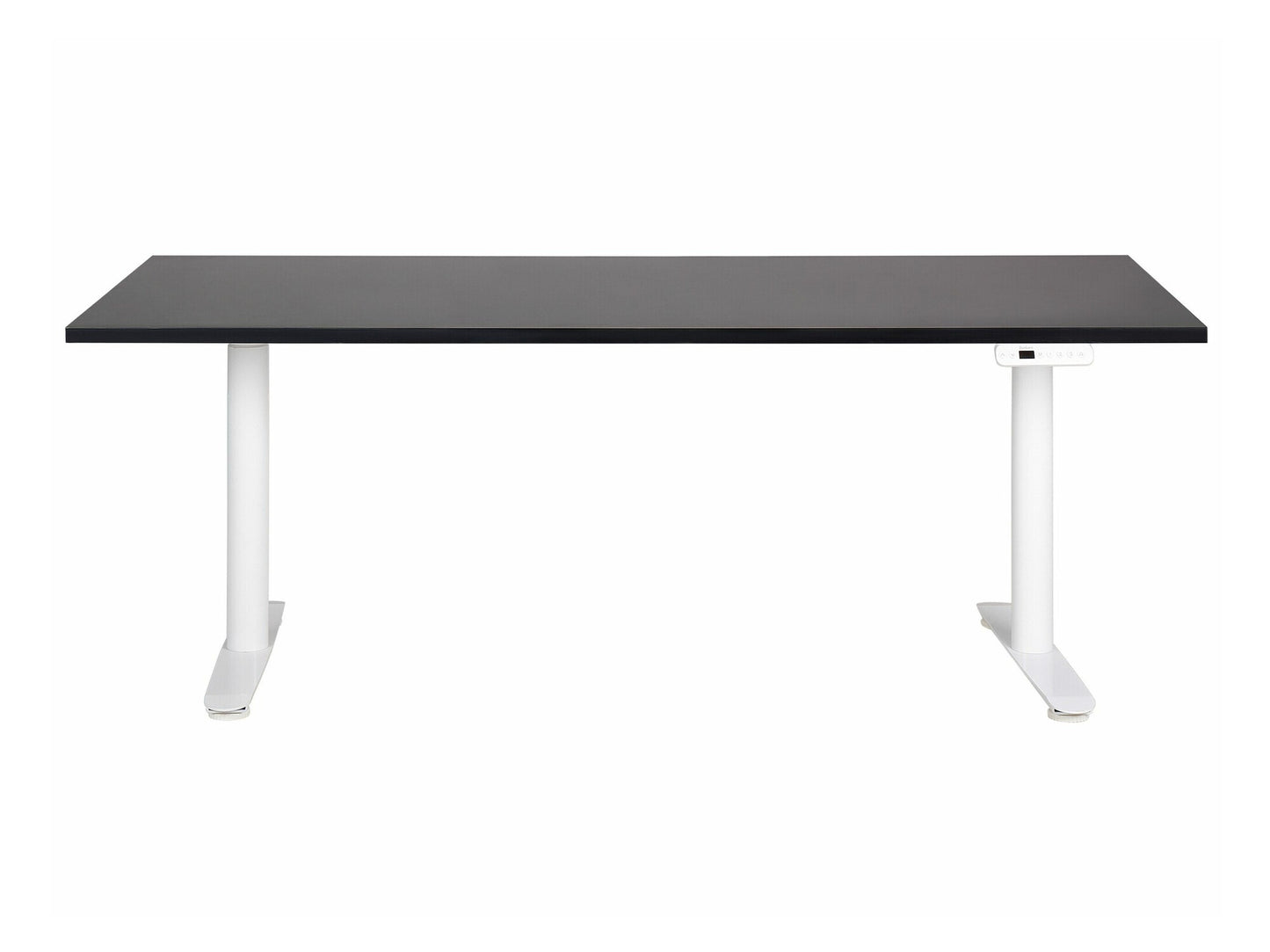 Reguliuojamo aukščio darbo stalas DESTINAS elektrinis, 180 x 80 cm 444191, Stalviršio spalva: Juoda, Kojų spalva: Balta