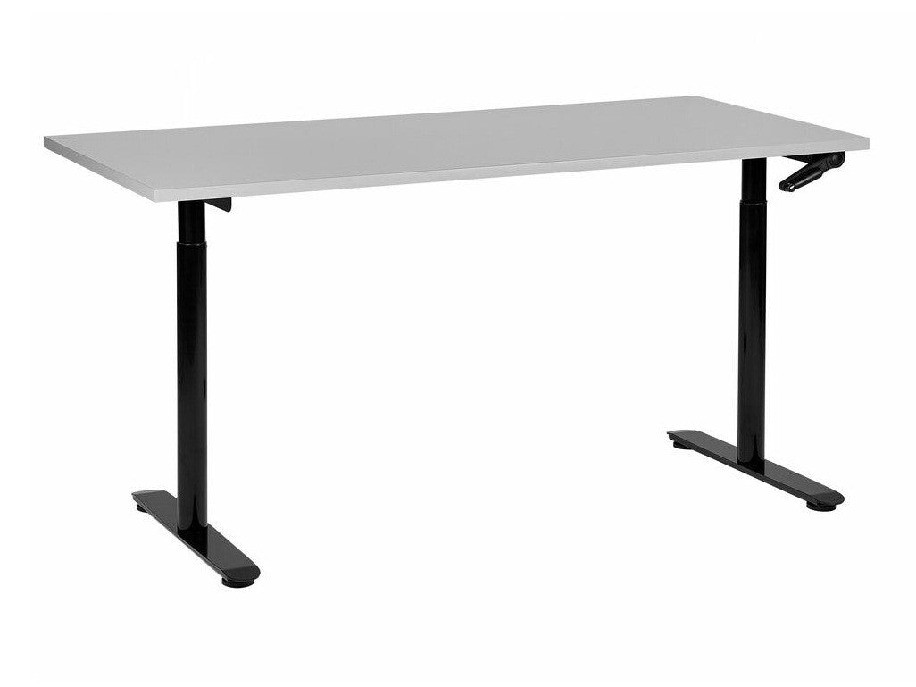 Reguliuojamo aukščio darbo stalas DESTINAS rankinis 160 cm 446612, Stalviršio spalva: Pilka, Kojų spalva: Juoda