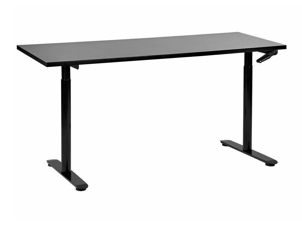 Reguliuojamo aukščio darbo stalas DESTINAS rankinis 160 cm 446668, Stalviršio spalva: Juoda, Kojų spalva: Juoda
