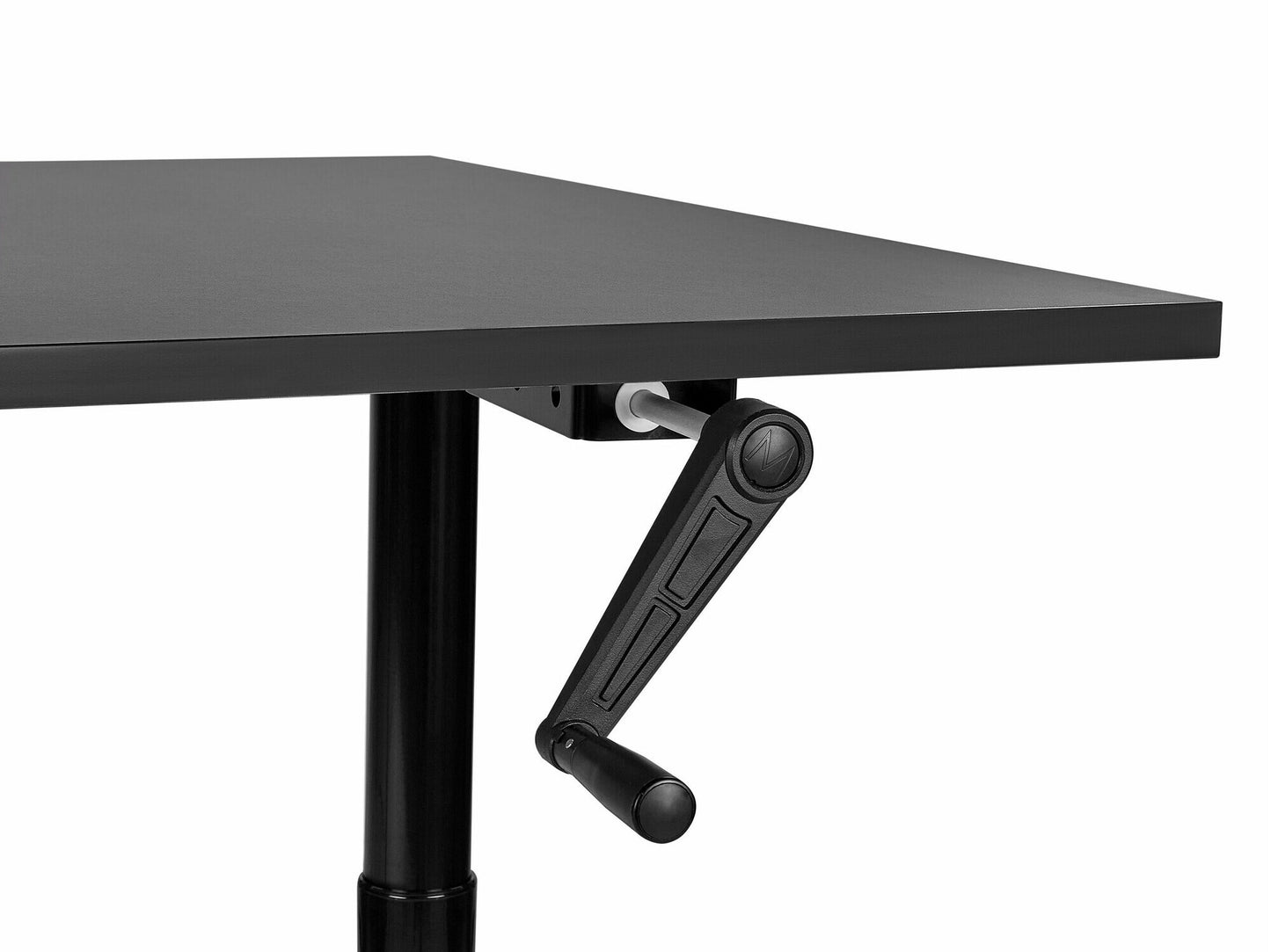 Reguliuojamo aukščio darbo stalas DESTINAS rankinis 160 cm 446668, Stalviršio spalva: Juoda, Kojų spalva: Juoda