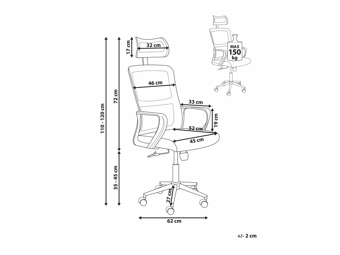 Biuro kėdė Office Kėdė Swivel MONARCH Gobelenas Beige 611662 (Beige)