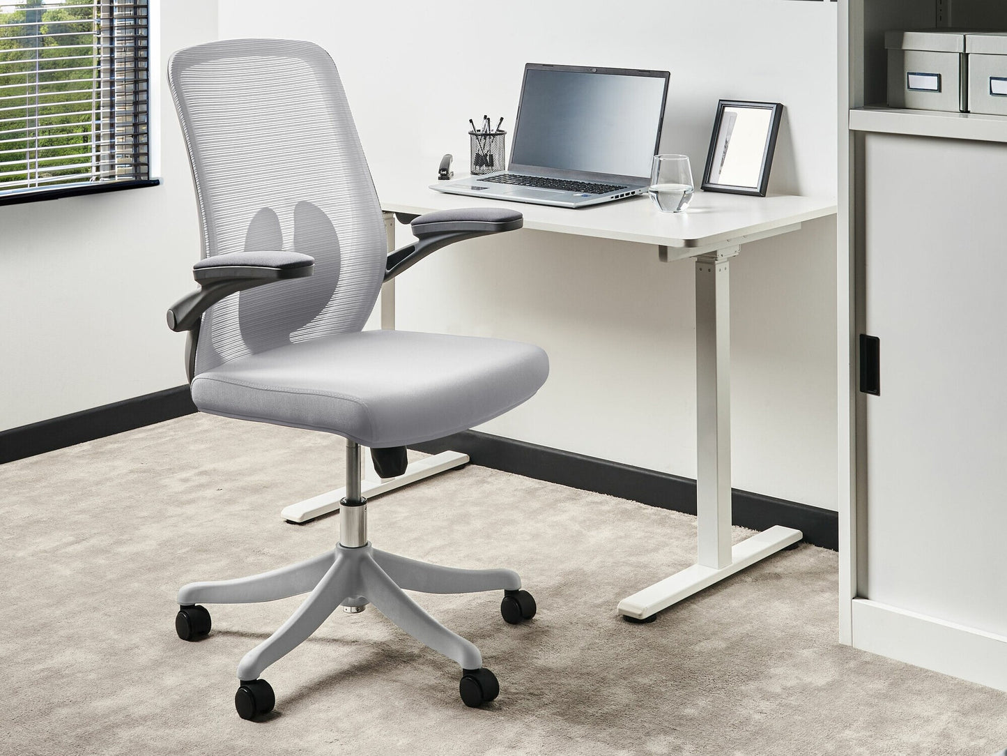 Biuro kėdė Office Kėdė Swivel OVERLORD Gobelenas Pilka 611814 (Pilka)