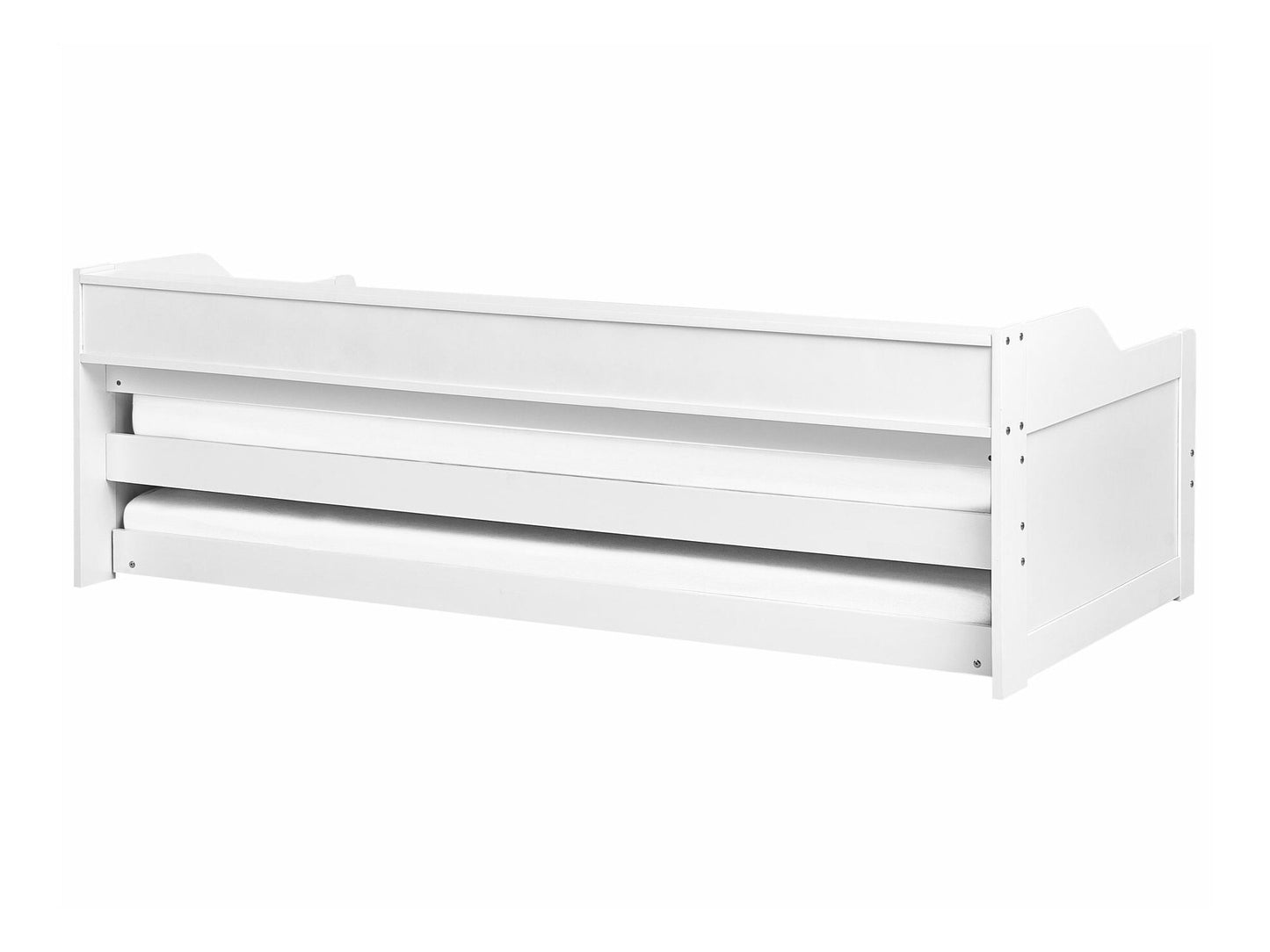 Lova Medinės EU Viengulės Trundle Lova EDERN 614263, Spalva: Balta + Rožinė