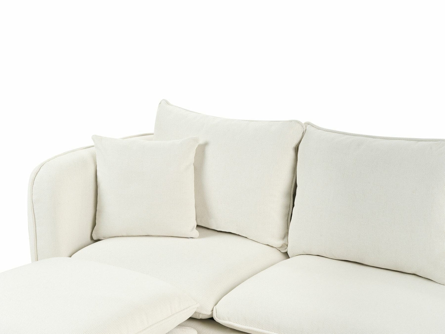 Minkštų baldų komplektas 3 Seater Gobelenas Sofa with Ottoman Balta DALVIK 618322 (Balta)