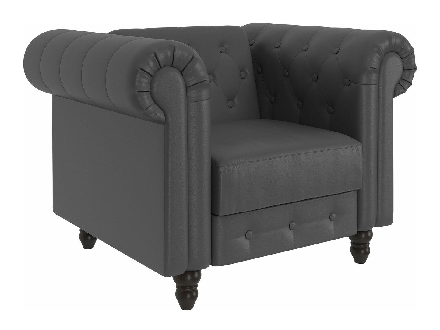 Chesterfield fotelis Felix Loungekėdė 1182440 (Tamsi pilka)