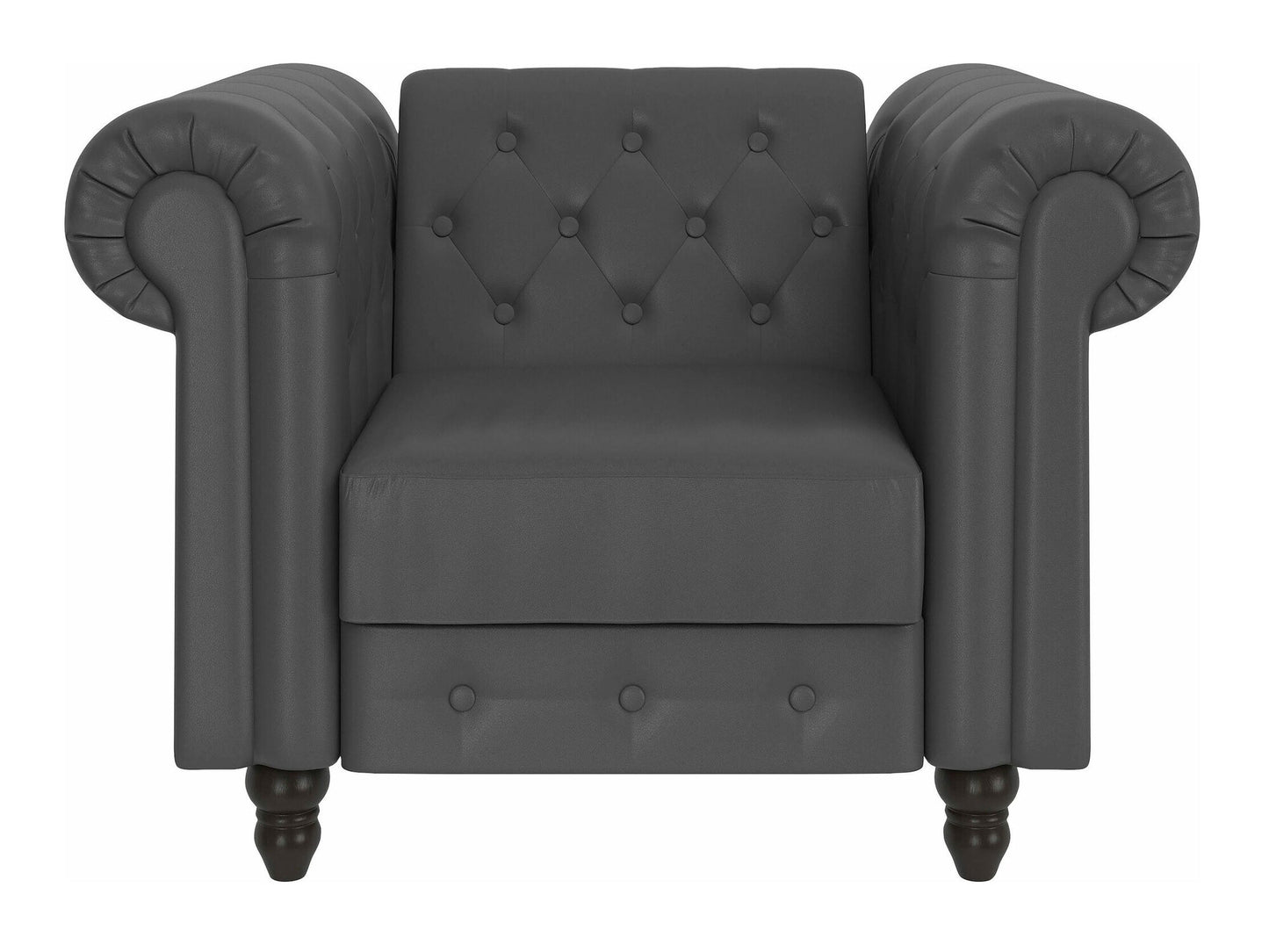 Chesterfield fotelis Felix Loungekėdė 1182440 (Tamsi pilka)