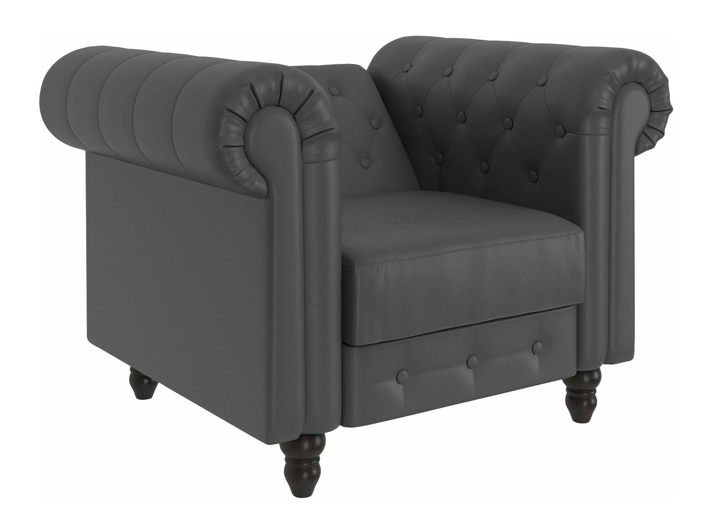 Chesterfield fotelis Felix Loungekėdė 1182440 (Tamsi pilka)