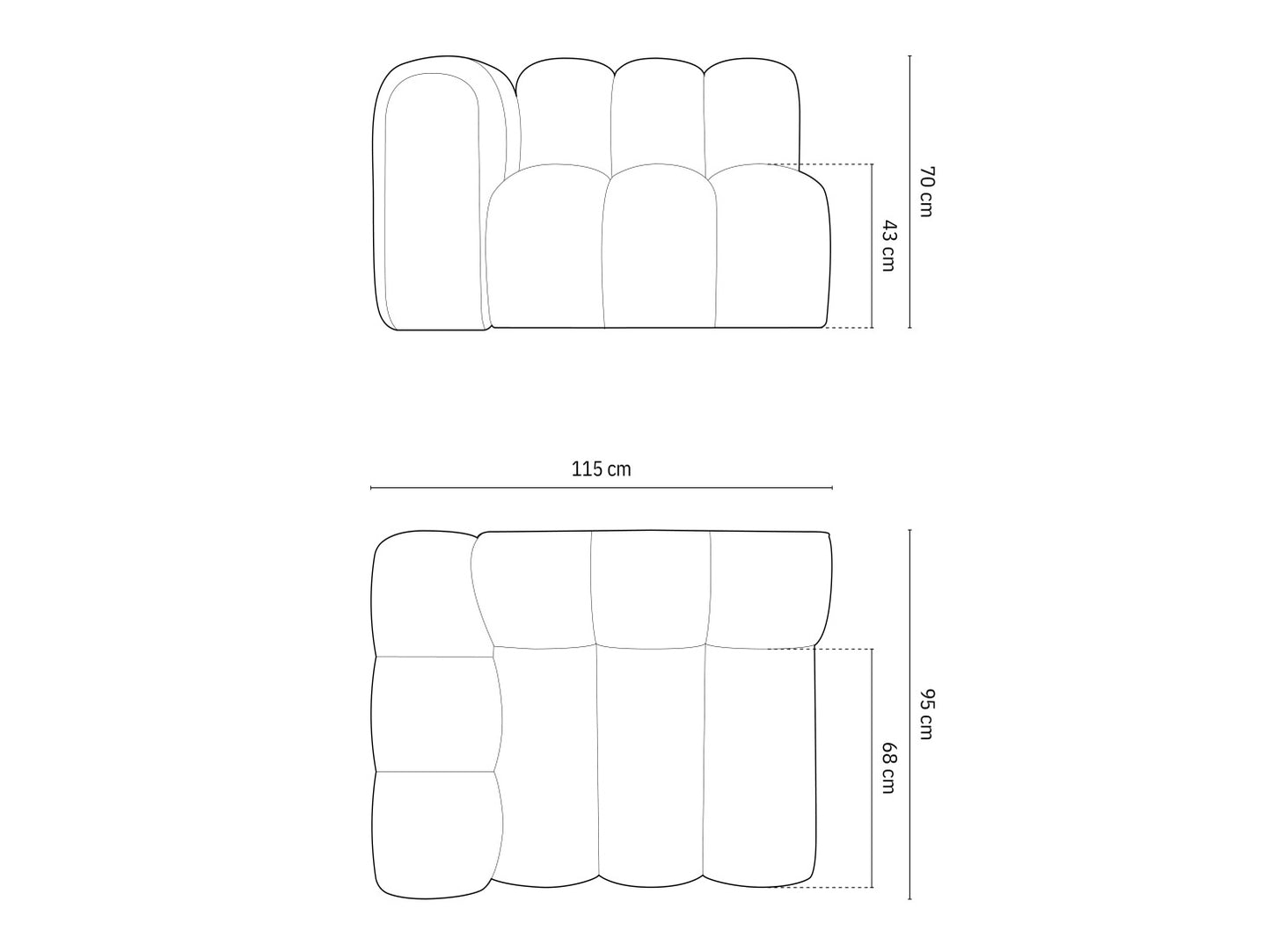 Modulinis fotelis Lupušis Micadoni MIC_1S, Spalva: Salvador 17, Variantas: Kairinis, MIC_1SL_44_F1_LUPINE5