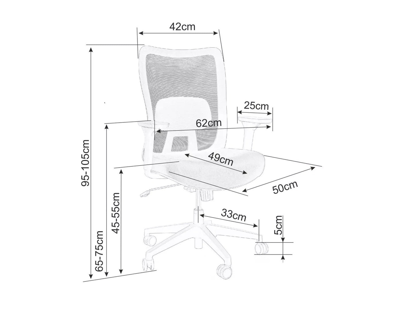 Biuro kėdė Q-724 OBRQ724SZ, Spalva: Pilka