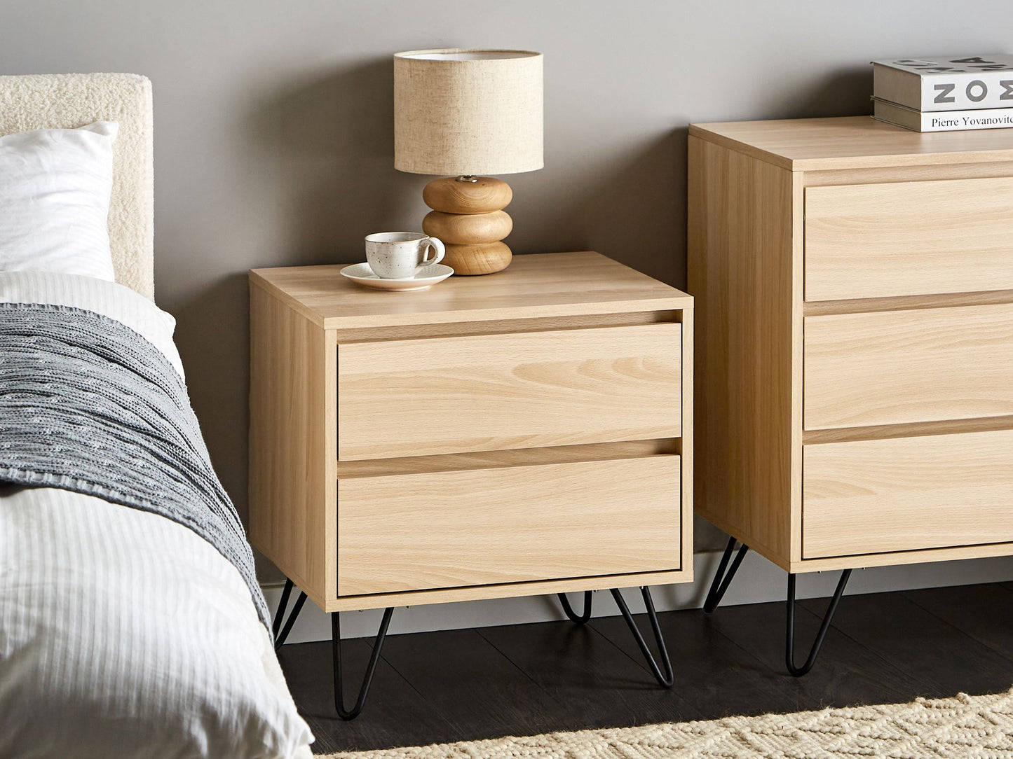 Naktinis staliukas 2 Stalčius Lovoside Stalas CARDIGAN Šviesi Ruda 612503