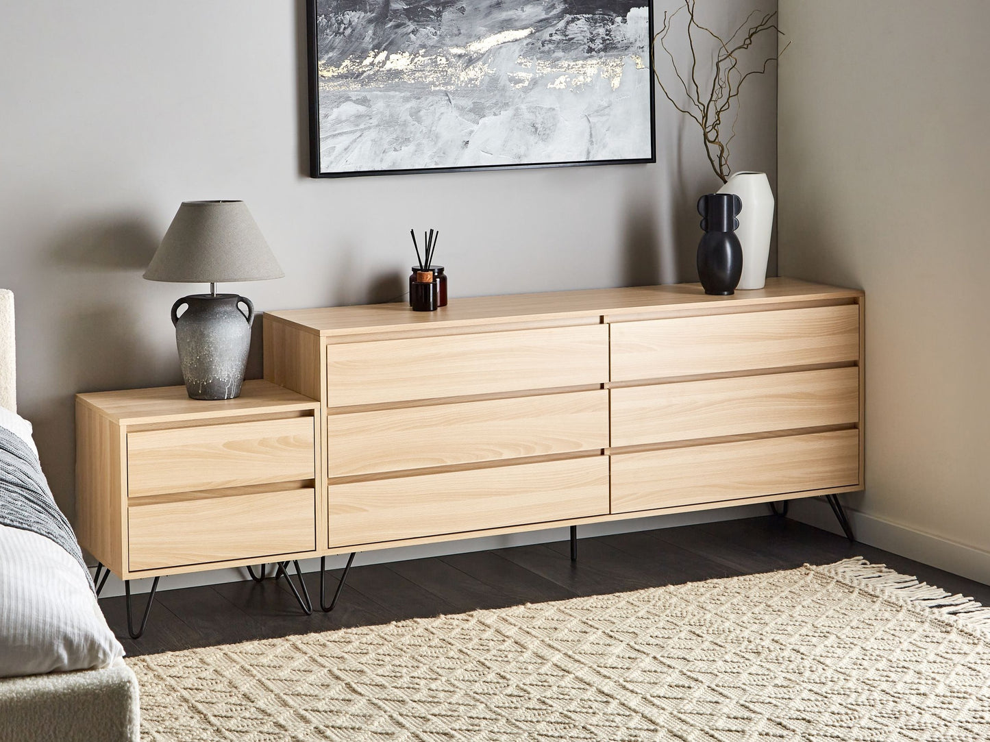 Naktinis staliukas 2 Stalčius Lovoside Stalas CARDIGAN Šviesi Ruda 612503