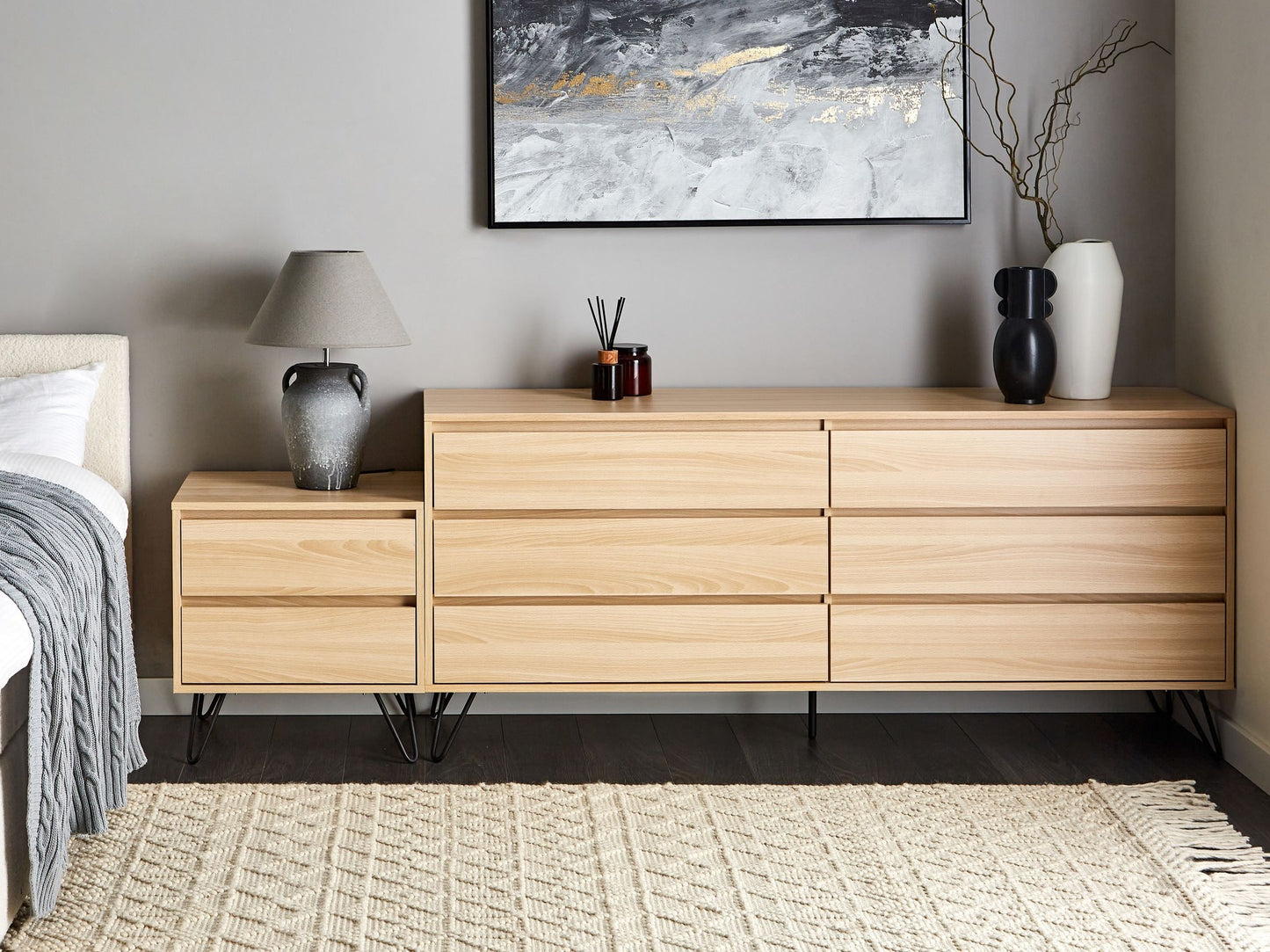 Naktinis staliukas 2 Stalčius Lovoside Stalas CARDIGAN Šviesi Ruda 612503