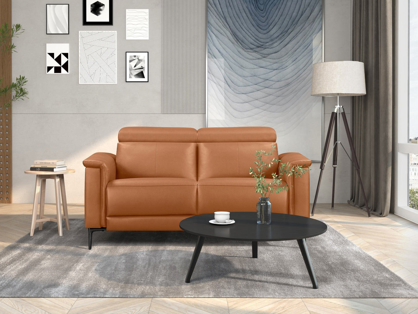 Sofa reglaineris Lund 2 Seater Sofa with 1 Rankinis Reglaineris 12101041 (Ruda)