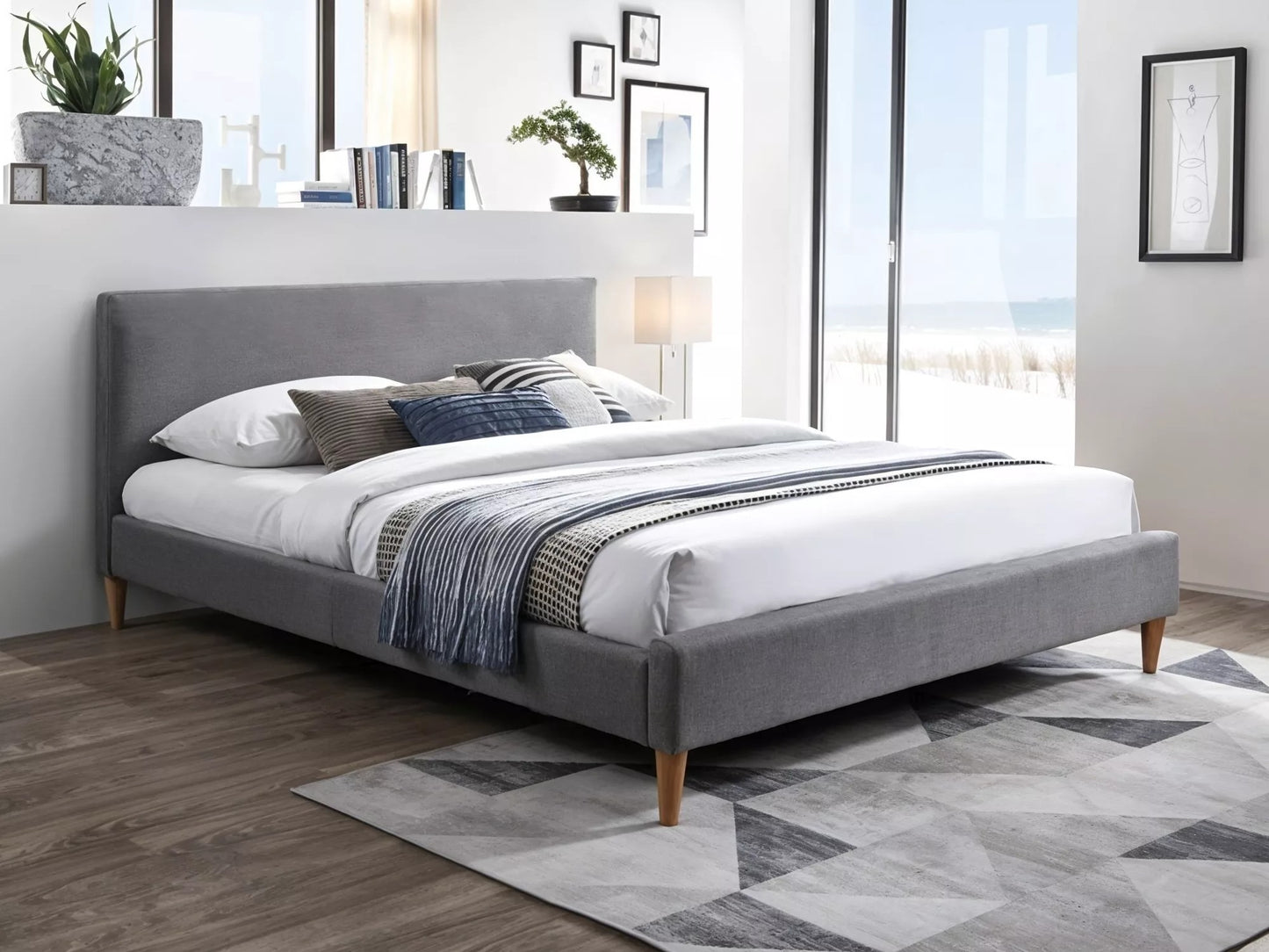 Lova Acoma ACOMA160SZD1, Spalva: Pilka, Miegamoji dalis: 160 x 200 cm