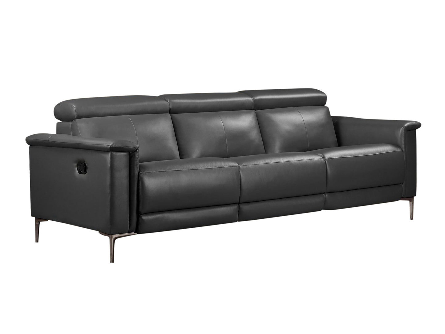 Sofa reglaineris Lund Sofa 3 Seater with 2 Rankinis Reglaineris 1208441, Medžiagos tipas: Natūrali oda, Spalva: Pilka