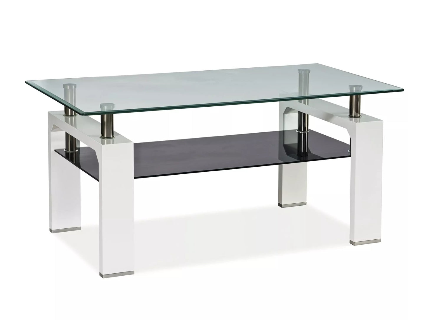 Žurnalinis staliukas Lisa Basic II LISA2BH, Spalva: Balta + Juoda