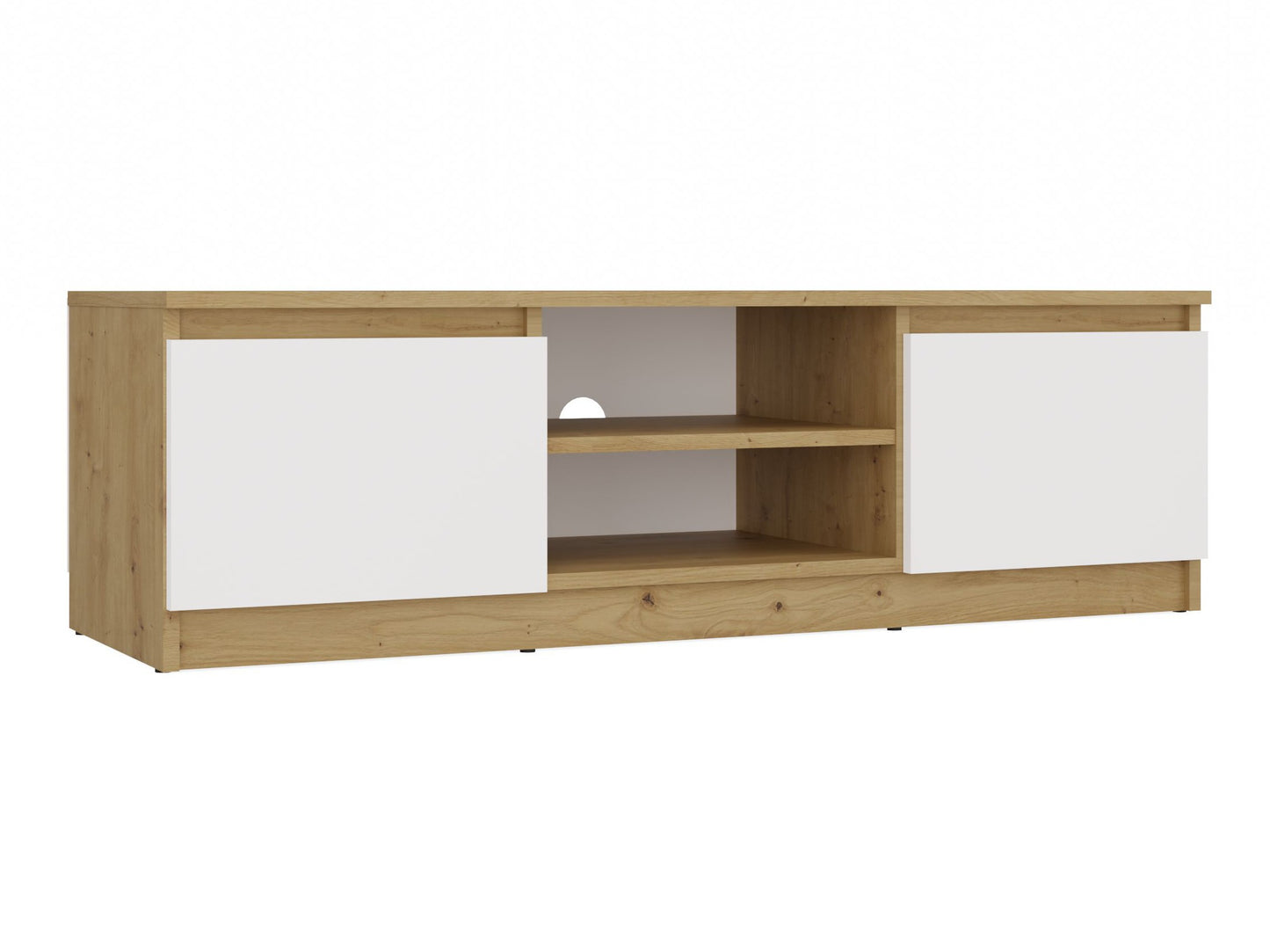 TV staliukas RTV Malwa 120, Spalva: Artisan ąžuolas + Balta, M-MP-RT-MAL-120-ARB
