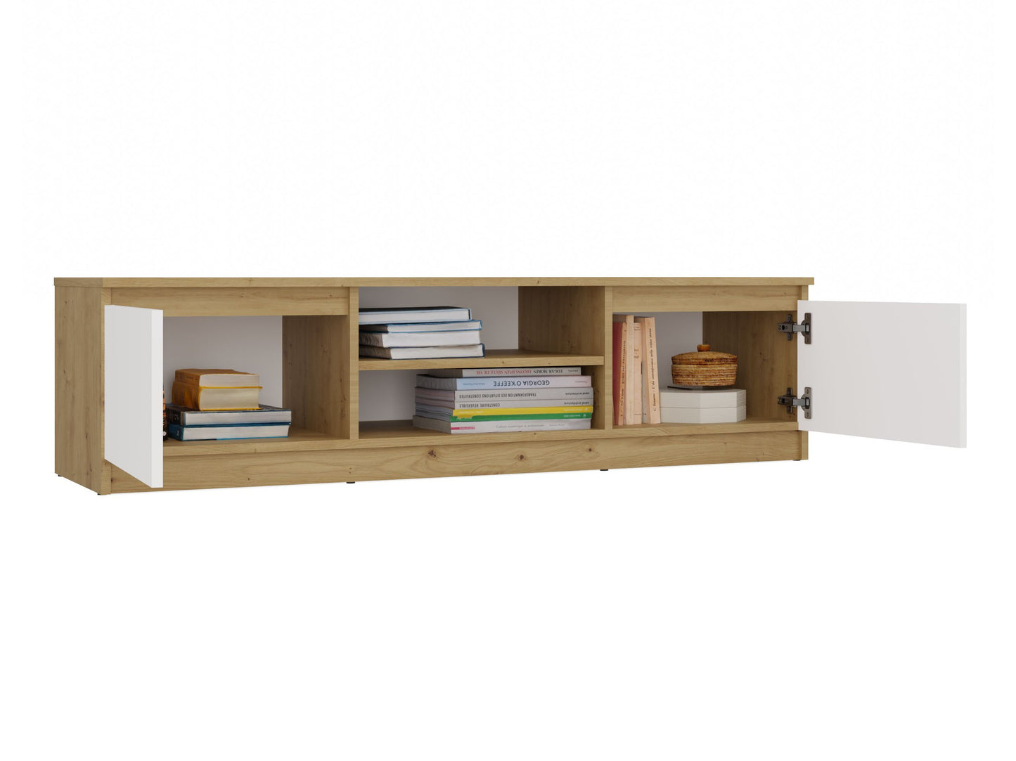 TV staliukas RTV Malwa 140 M-MP-RT-MAL-140-ARB, Spalva: Artisan ąžuolas + Balta