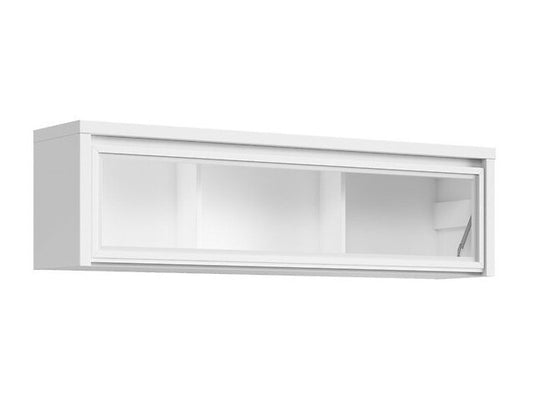 Pakabinama vitrina Kaspian S128 - KASPIAN [S128-SFW1W/140-BI/BIM] (Balta + Matinė balta)