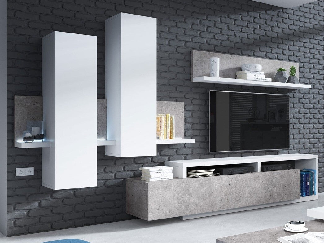 Pakabinama spintelė Bota 04 2484FG04, Spalva: Balta + Betonas