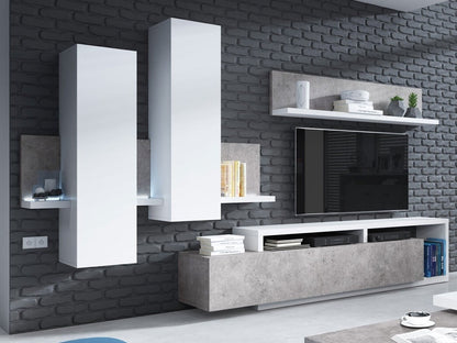 Pakabinama spintelė Bota 04 2484FG04, Spalva: Balta + Betonas