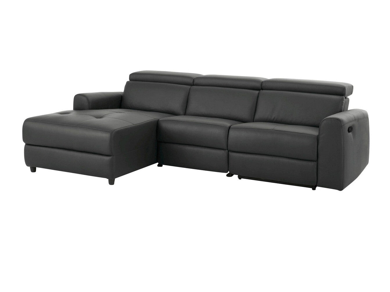 Minkštas kampas reglaineris Capena 3PL Ch.sofa L- Gr PU 64602440, Spalva: Tamsi pilka, Variantas: Kairinis