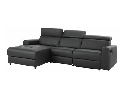 Minkštas kampas reglaineris Capena 3PL Ch.sofa L- Gr PU 64602440, Spalva: Tamsi pilka, Variantas: Kairinis