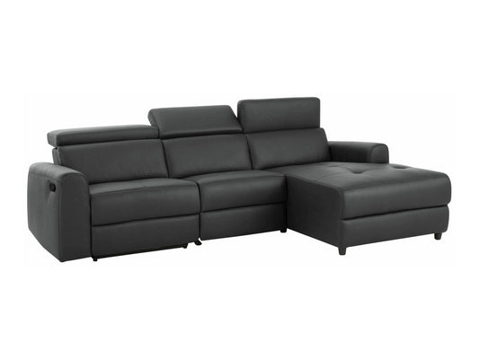 Minkštas kampas reglaineris Capena 3PL Ch.sofa R- Gr PU 64603440, Spalva: Tamsi pilka, Variantas: Dešininis