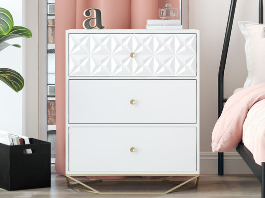 Komoda Blair 3 Stalčius Dresser. Balta 1960013COM