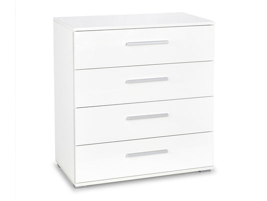 Komoda Lima KM-3, Spalva: Balta + Blizgi balta