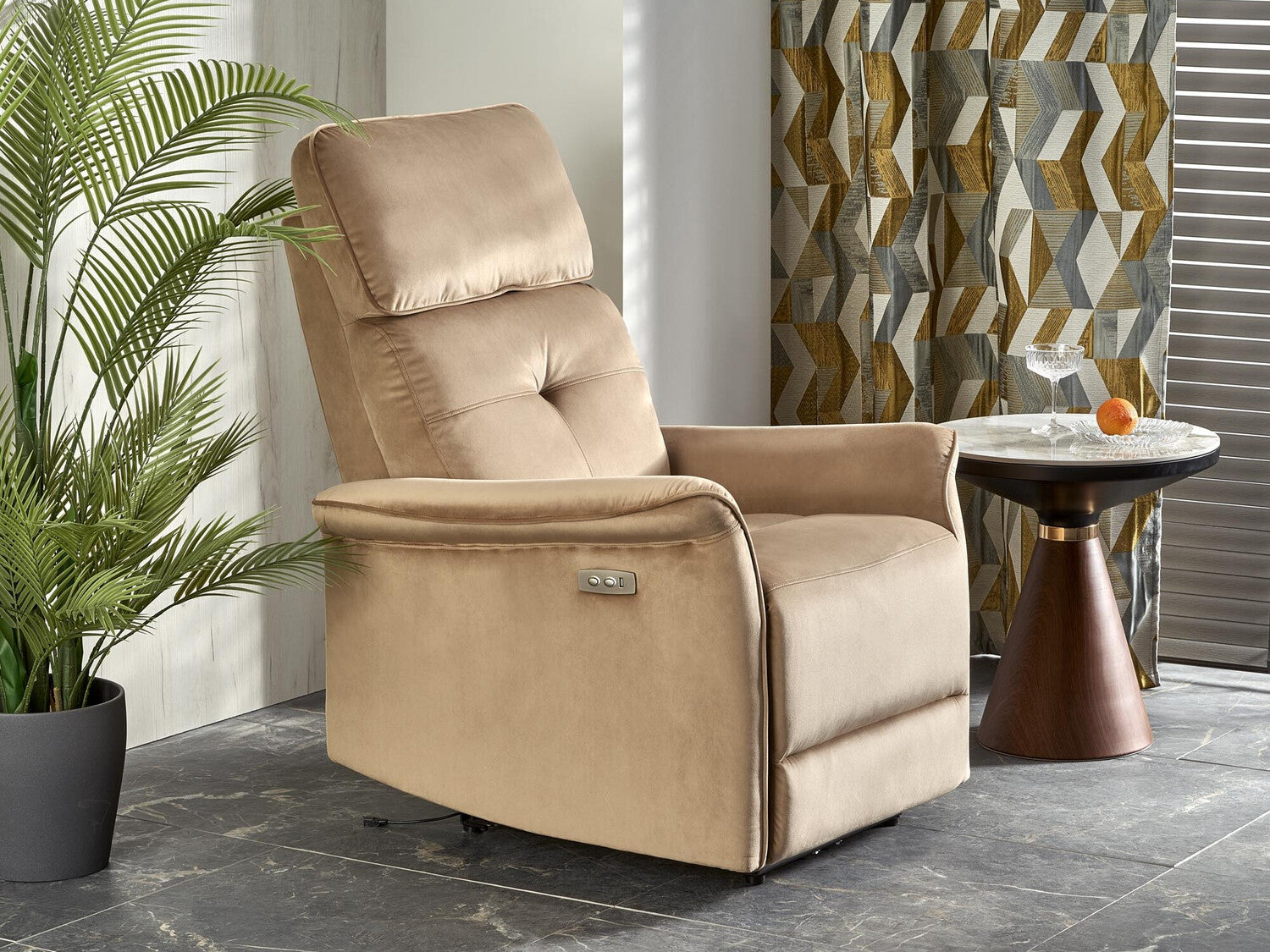 Fotelis reglaineris SEMIR leisure kėdė, smėlio V-CH-SEMIR-FOT-BEŻOWY Spalva: Beige