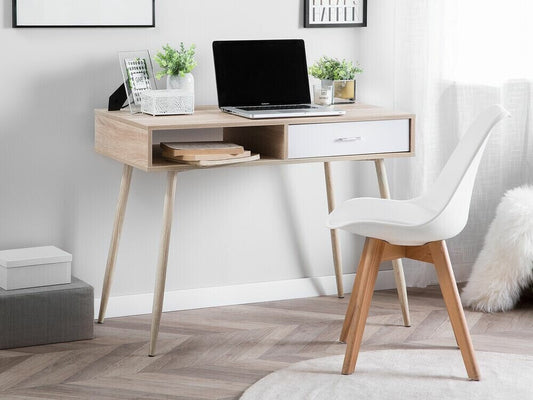 Darbo stalas 1 Stalčius Home Office Darbo stalas with Lentyna 100 x 48 cm Šviesi Medis DEORA 107184