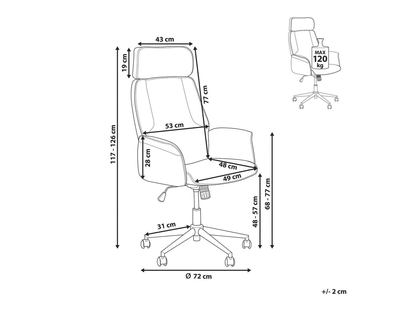 Biuro kėdė Swivel PILOT 147446 (Pilka)