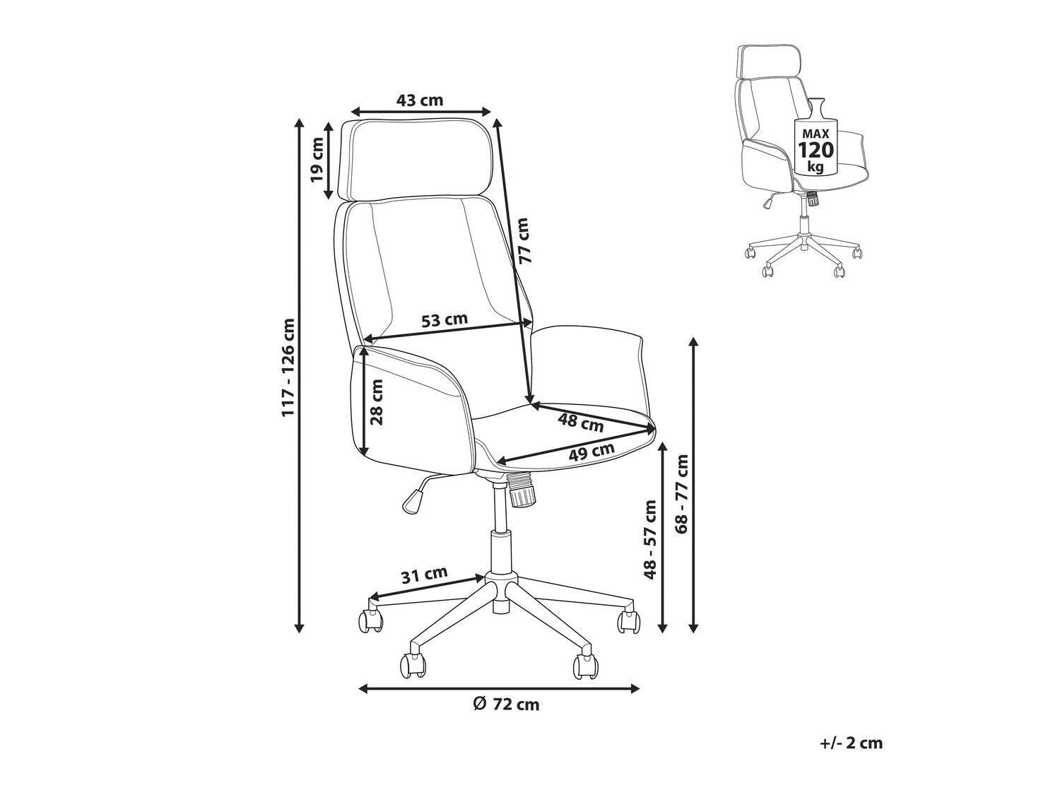 Biuro kėdė Swivel PILOT 147446 (Pilka)