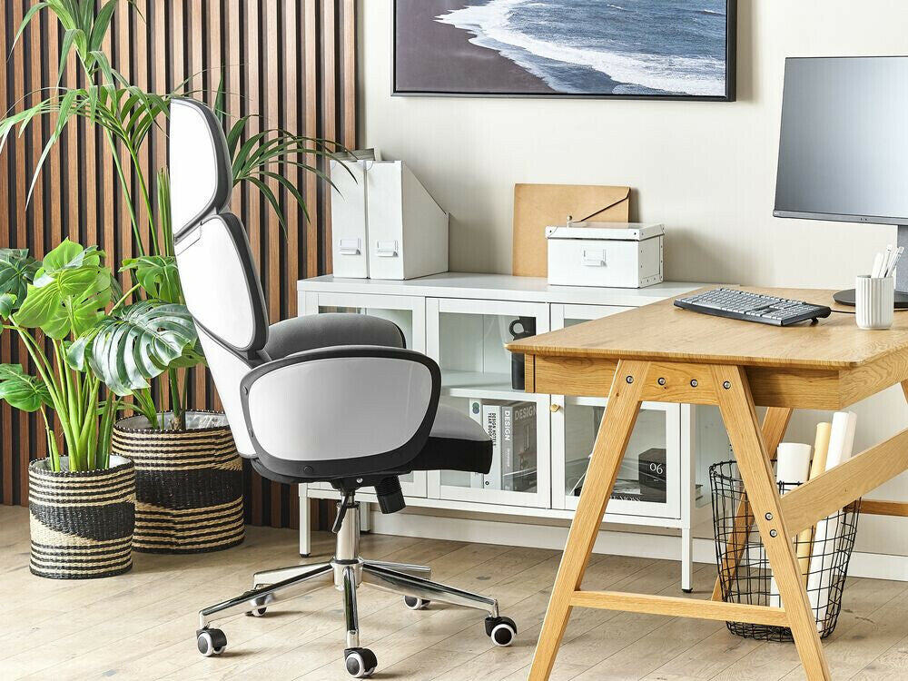 Biuro kėdė Swivel Šviesi Pilka and Juoda SPLENDID 337440